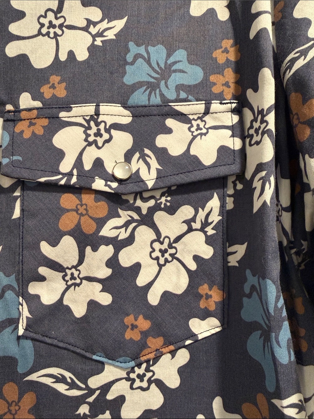 Western Aloha Navy Floral Short-Sleeve Shirt size XL - Picture 4 of 7